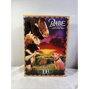 1996 Babe "A Little Pig Goes a Long Way" 100 Piece RoseArt Puzzle Factory Sealed
